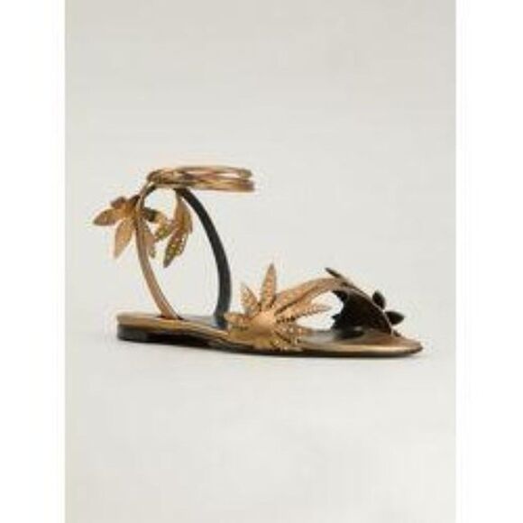 Eugene Riconneaus Leafeetia Wrap Ankle Flat Sandal - Picture 1 of 12